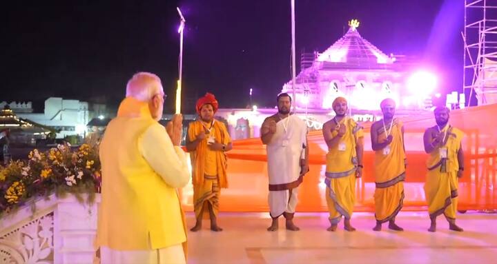 After offering prayers in the temple, PM Modi left for the road show.  He was also accompanied by Uttar Pradesh Chief Minister Yogi Adityanath and BJP candidate from Faizabad Lallu Singh.