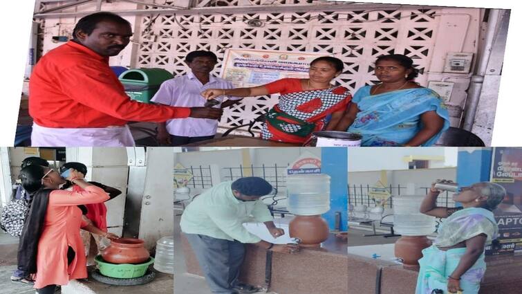 Announcement of Madurai Divisional Railway Manager to provide hygienic drinking water to passengers through mud pan வாட்டி வதைக்கும் வெயில்.. களைப்புடன் வரும் பயணிகளுக்கு மண் பானையின் இயற்கை குளிர் குடிநீர்