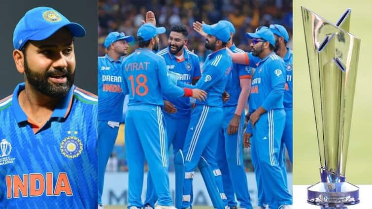 ICC T-20 World Cup 2024: The jersey of the Indian cricket team for the T20 World Cup 2024 tournament has gone viral on social media ICC T-20 World Cup 2024:  टी-20 विश्वचषकाआधीच भारतीय संघाची जर्सी लीक झाली; सोशल मीडियावर फोटो व्हायरल