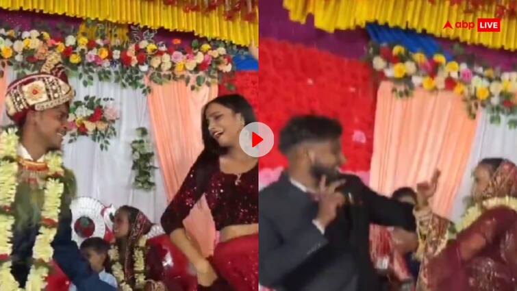 While the groom was dancing with his sister in law the bride also danced with another man Video: दुल्हे को साली के साथ डांस करता देख किसी और के साथ डांस करने लगी दुल्हन, देखें वीडियो