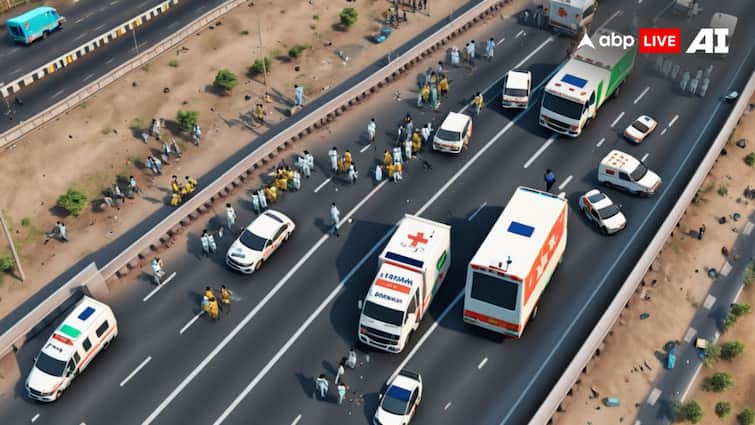 Mumbai-Delhi Expressway Road ACcident Sawai Madhopur six of family killed ann राजस्थान में मुंबई-दिल्ली एक्सप्रेसवे पर बड़ा हादसा, ड्राइवर सहित छह लोगों की मौत