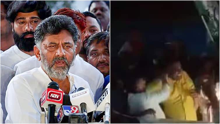 DK Shivakumar Slaps Congress Worker Who Threw Arm Around Him Video Surfaces WATCH BJP Karnataka Amit Malviya Caught On Cam: DK Shivakumar Slaps Congress Worker After He Puts His Hand On His Shoulder