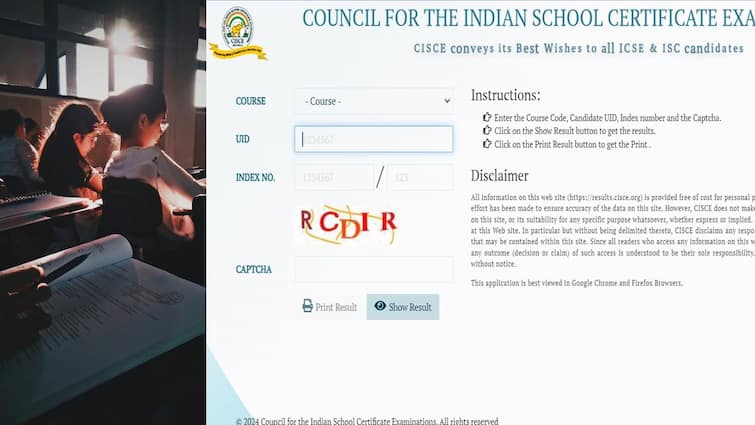 ISC ICSE Result 2024 Highlights: CISCE 10th, 12th Result Declared On cisce.org Check Your Result Here ISC ICSE Result 2024: வெளியானது ஐ.சி.எஸ்.இ.,10th, ஐ.எஸ்.சி. +2 தேர்வு முடிவுகள்! தேர்ச்சி விழுக்காடு என்ன?