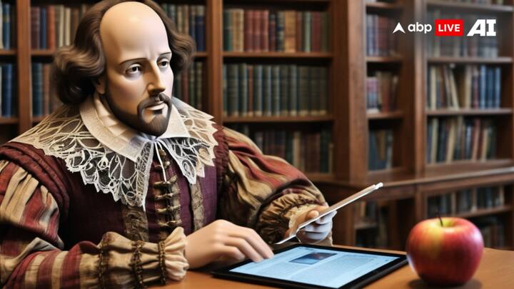 The great English Bard, William Shakespeare, could surely put the Apple Pencil to good use. (Image Credits: ABP Live AI)