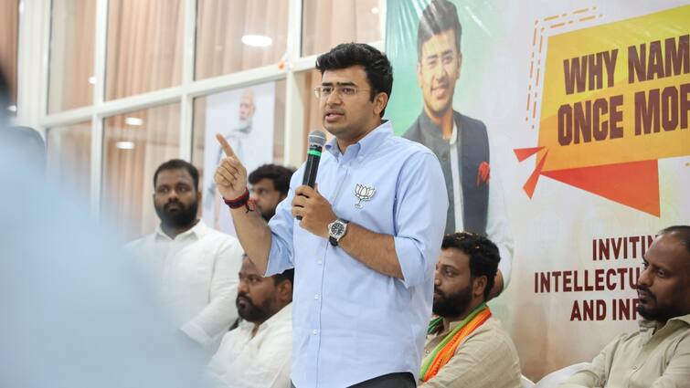 Telangana rally Tejasvi Surya Congress BJP Lok sabha election 2024 'Congress Is Biggest Threat To Constitution And Reservations': BJP MP Tejasvi Surya