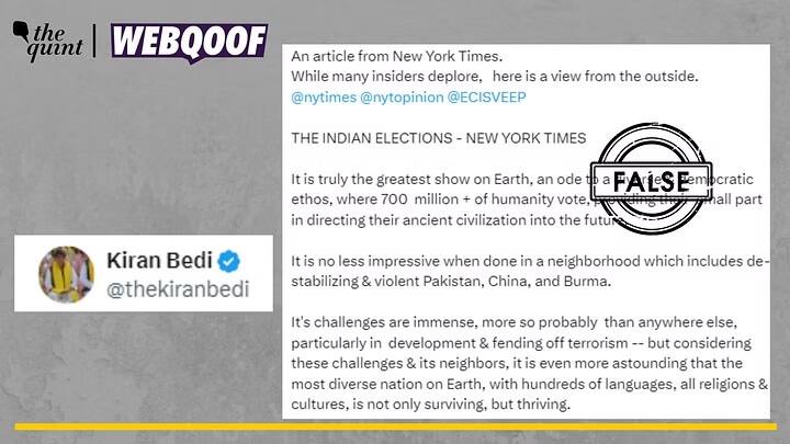 New York Times Did Not Publish The Article Praising India and Its lok Sabha Elections Fact Check: இந்தியாவையும், மக்களவை தேர்தலையும் புகழ்ந்து நியூயார்க் டைம்ஸ் செய்தி வெளியிட்டதா? உண்மை என்ன?