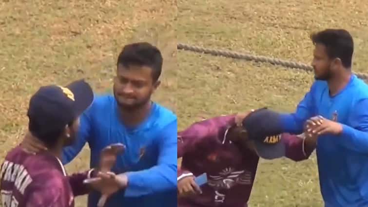 bangladesh cricketer shakib al hasan assaults selfie seeking fan video going viral | Watch: सेल्फी मांगने आया फैन, शाकिब अल हसन ने गर्दन पकड़ कर दी धमकी; घटिया हरकत के लिए हो