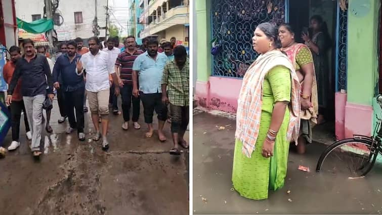 Adireddy Srinivas visits various places in Rajahmundry after heavy rains Rajahmundry: రాజమండ్రిలో భారీ వర్షం, నీటమునిగిన ప్రాంతాలు! కూటమి అభ్యర్థి పర్యటన