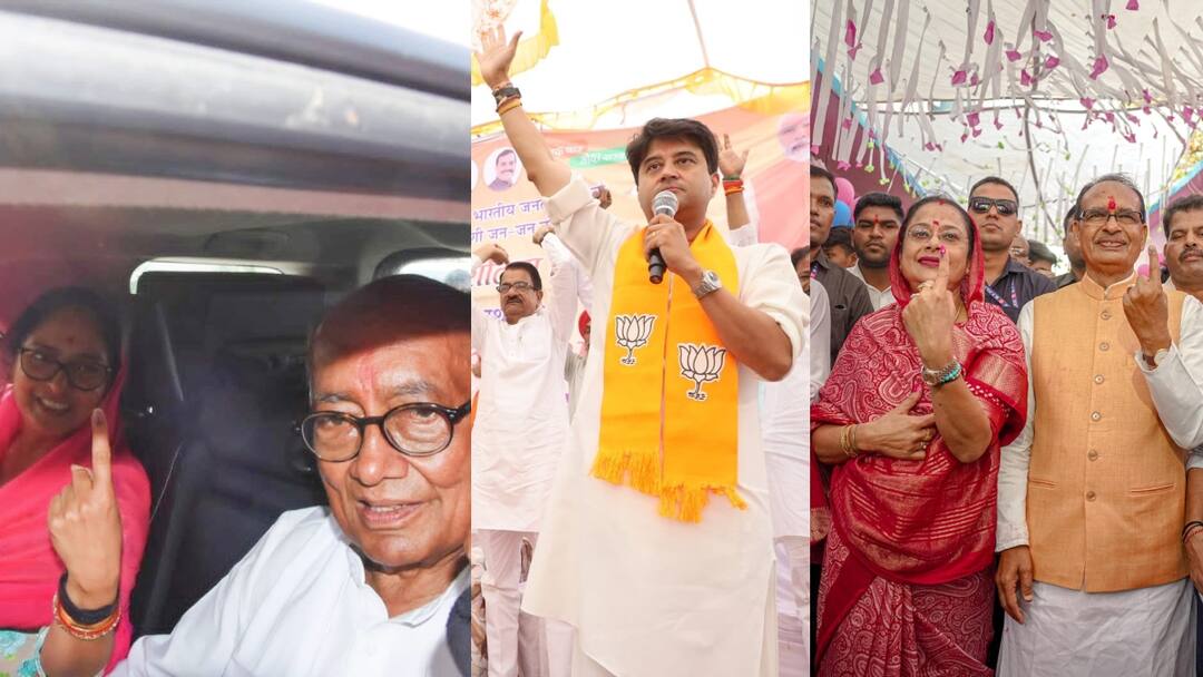 दिग्विजय सिंह ने भोपाल, तो शिवराज सिंह चौहान ने जैत में डाला वोट, सिंधिया ने ग्वालियर में सपरिवार किया मतदान Digvijaya Singh cast his vote in Bhopal Shivraj Singh Chauhan vote in Jait and Jyotiraditya Scindia Gwalior ANN दिग्विजय सिंह ने भोपाल, तो शिवराज सिंह चौहान ने जैत में डाला वोट, सिंधिया ने ग्वालियर में सपरिवार किया मतदान