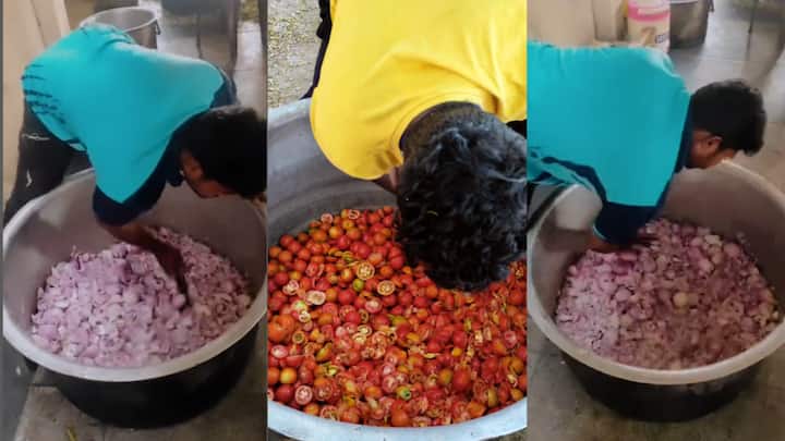 Chopping Onions At One Go! Meet Durga Prasad, Lovingly Called 'Human Mixer' By Netizens Chopping Onions At One Go! Meet Durga Prasad, Who Is Lovingly Called 'Human Mixer' By Netizens