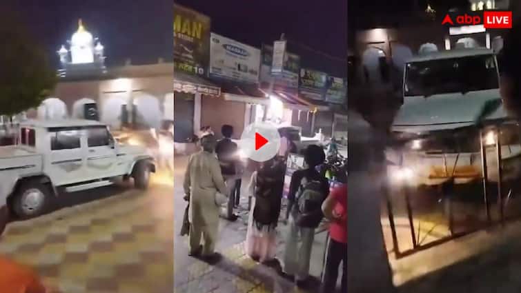 Pickup bolero driver rush the people in Patiala Punjab trying to hit crowd video viral on social media Video: भीड़ में लोगों पर पिकअप ट्रक चढ़ाने लगा शख्स, जान बचाकर भागने लगे लोग- वीडियो आया सामने