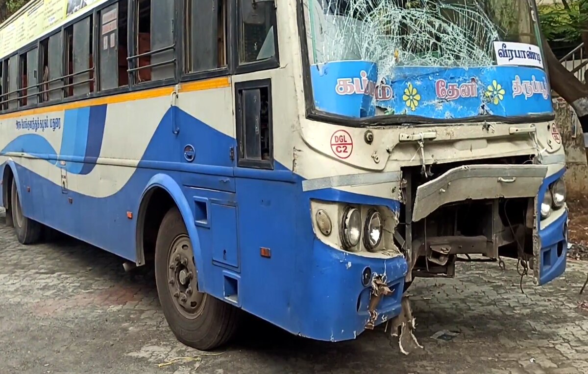 கம்பம் அருகே அரசு பேருந்து ஆட்டோ மீது மோதி விபத்து - தம்பதி உயிரிழந்த சோகம்