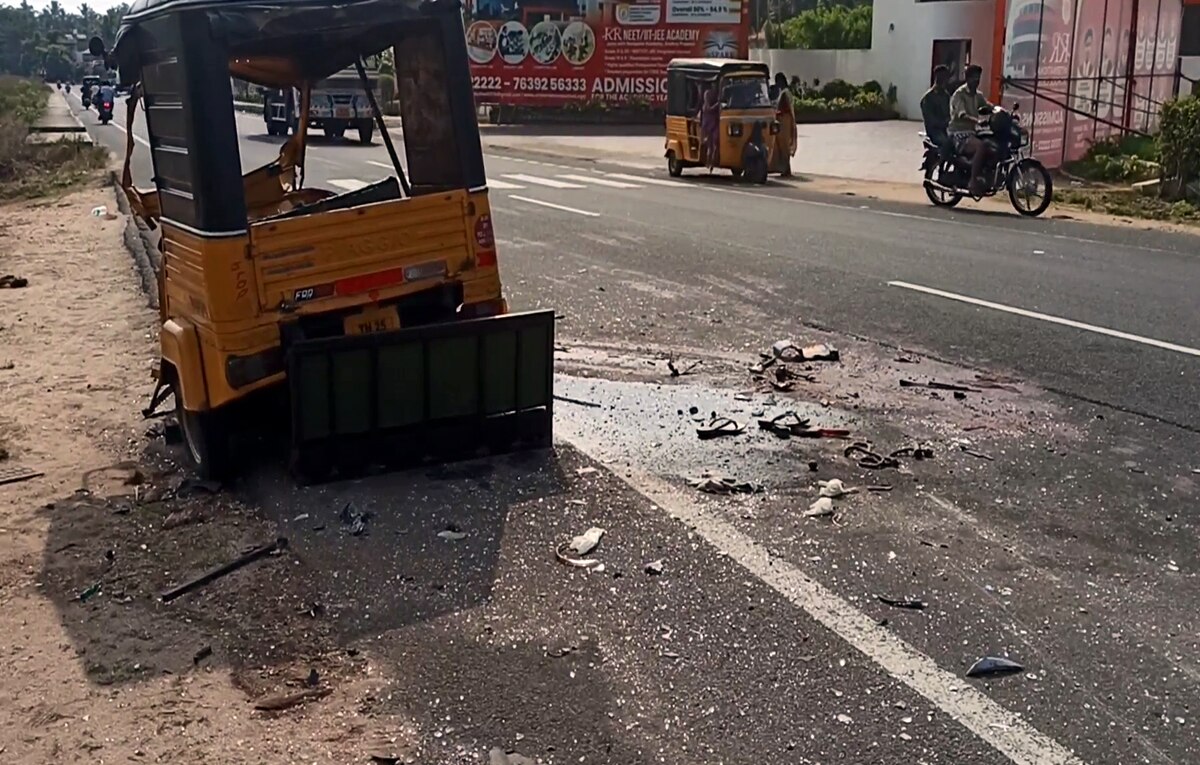 கம்பம் அருகே அரசு பேருந்து ஆட்டோ மீது மோதி விபத்து - தம்பதி உயிரிழந்த சோகம்