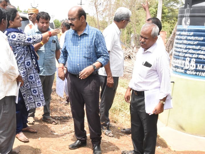 கரூரில் காவிரி குடிநீர் விநியோகம் தொடர்பாக ஆய்வு மேற்கொண்ட மாவட்ட ஆட்சியர்