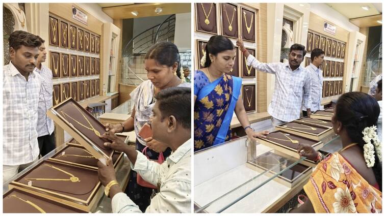 Akshaya Tritiya 2024 People flock to Villupuram to buy jewelery  -  TNN Akshaya Tritiya 2024: அட்சய திருதியை... நகைகளை வாங்க விழுப்புரத்தில் குவிந்த மக்கள்