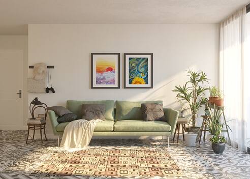 4. Application Beyond A Mere Wall Paint The application of bold hues extends beyond just wall paint, and one can use bold colours in a variety of ways to transform interior spaces. From furniture and accessories to artwork and textiles, bold hues can be incorporated into every aspect of a room's design to create a cohesive and visually striking look. For example, a statement-coloured sofa or chair can serve as the focal point of a room, while vibrant rugs and throw pillows can add pops of color and texture throughout the space. By layering different shades and textures, a sense of depth and dimension in a room can be created, giving the space a rich and dynamic feel. (Image Source: Getty)