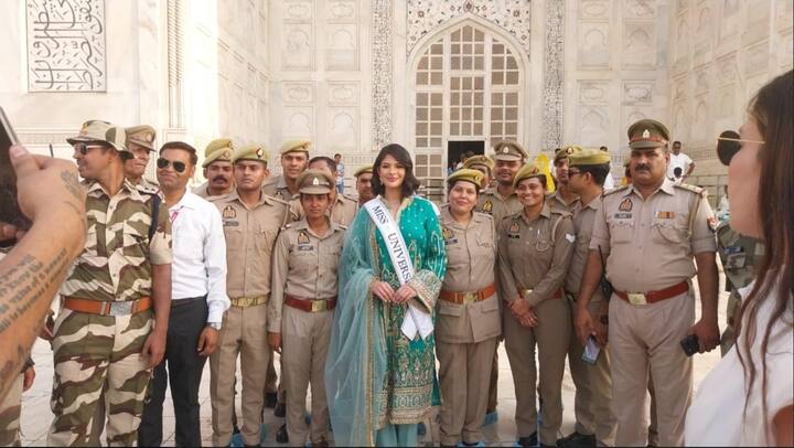 शेन्निस पलासियोस की तस्वीरें अब सोशल मीडिया पर काफी तेजी से वायरल हो रही हैं. जहां मिस यूनिवर्स एक टक ताज की खूबसूरती को निहारती नजर आ रही हैं.