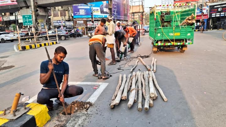 Picture of preparations in Patna for BJP PM Narendra Modi Road Show in  Bihar ann | PM Modi Road Show: जिस रूट से गुजरेंगे PM मोदी वहां की देखिए  कैसे बदल रही