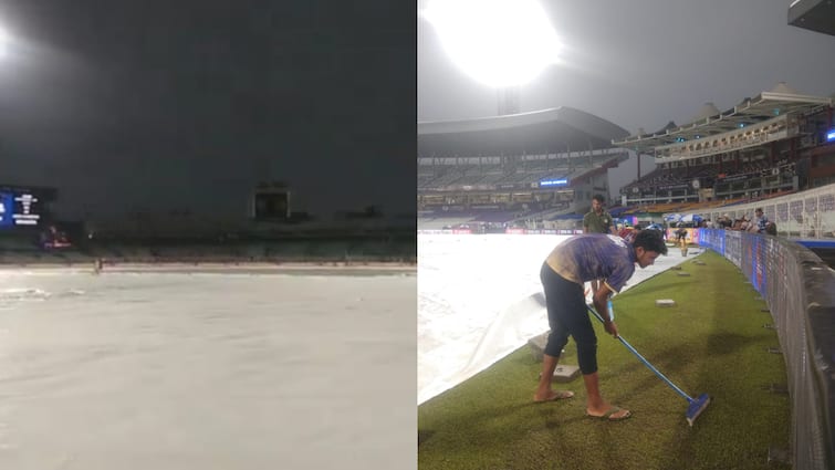 Kolkata Knight Riders Mumbai Indians Raining At Eden Gardens KKR vs MI IPL 2024 Latest Sports News Watch: रद्द हो सकता है KKR vs MI मैच, टॉस से पहले कोलकाता में झमाझम बारिश; सामने आया वीडियो