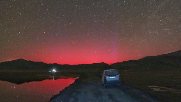 Rare Stable Auroral Red Arc Ladakh Scientists Solar Storms Space News Coronal Mass Ejections Rare Stable Auroral Red Arc Illuminates Ladakh Skies Due To Solar Storms, Netizens Share Visuals