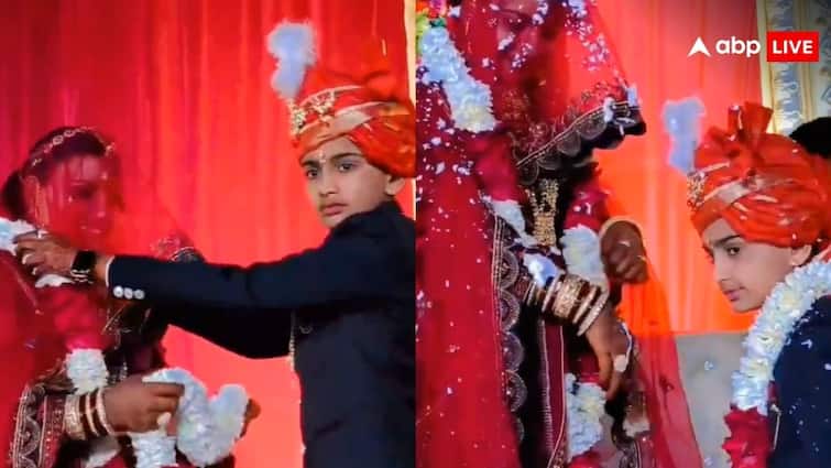 child marriage video gets viral on social media user tagged rajasthan police to look into the matter महिला के साथ छोटे बच्चे की शादी का वीडियो हुआ वायरल, यूजर ने राजस्थान पुलिस से कहा कार्रवाई करें, तो पुलिस ने दिया यह जवाब
