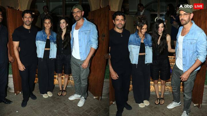 Hrithik- Farhaan Pics: बीती रात ऋतिक रोशन, सबा आजाद, फरहान अख्तर और शिबानी दांडेकर एक साथ स्पॉट किए गए. ये सभी सेलेब्स बेहद हैप्पी मूड में चिल करते नजर आए.