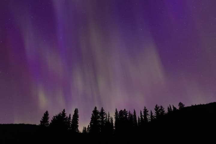 In this photo, Aurora borealis seen on May 11, 2024, in Manning Park, British Columbia, Canada. (Source: Getty Images)