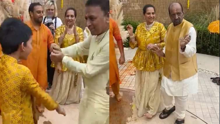 Sunil Gavaskar Dancing Gundappa Vishwanath Son Wedding Reception Viral Video Watch Bengaluru Viral Video Shows Sunil Gavaskar Dancing At Gundappa Vishwanath's Son's Wedding Reception -WATCH