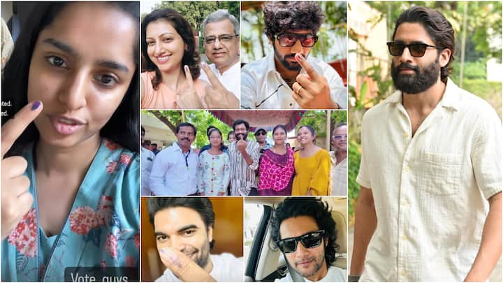 South stars cast their vote in Hyderabad & Andhra Pradesh: టాలీవుడ్ యంగ్ హీరోలు పోలింగ్ బూత్‌లకు క్యూ కట్టారు. ఏపీ అసెంబ్లీతో పాటు తెలంగాణ లోక్‌సభ ఎన్నికల్లో ఓటు హక్కు వినియోగించుకున్నారు.