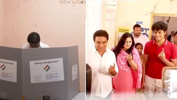 KTR Voting Video | కుటుంబంతో కలిసి ఓటు వేసిన కేటీఆర్ | ABP Desam