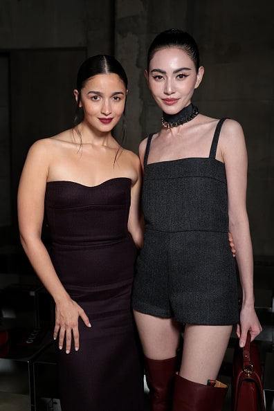 Alia also met and posed with Thai actress Davika Hoorne who wore a black co-ord set..