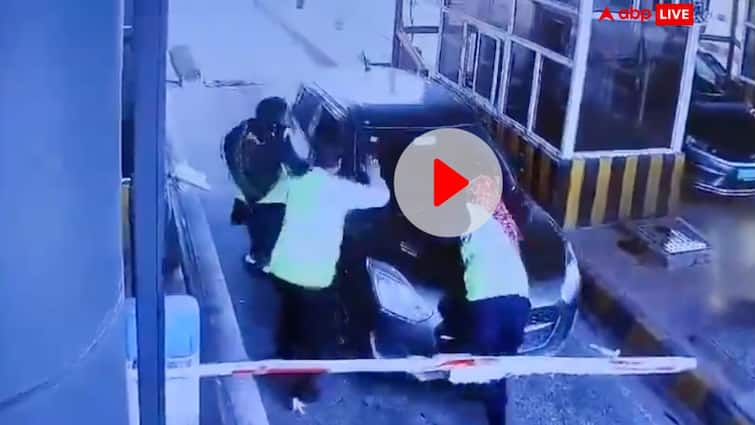 Meerut toll plaza car driver crashes woman employee on asking for toll watch video viral Watch: मेरठ टोल पर कहासुनी के बाद कार चालक ने महिला कर्मी को रौंदा, CCTV में दिखी भयावह घटना