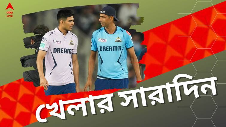 sports highlights IPL 2024 Gujarat Titans out of play off race KKR secures top 2 poition teams players matches and highlights of 13 May Sports Highlights: গুজরাতের বিদায়, বৃষ্টিতে লাভ কেকেআরের, দ্রাবিড়ের বিকল্প খুঁজছে বোর্ড? খেলার দুনিয়ার সারাদিন