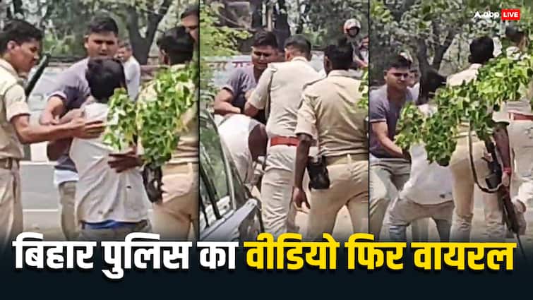 Bihar Police Beaten Up Mechanic on the Road in Silao Nalanda Video Viral on Social Media ANN VIDEO: बिहार पुलिस की दबंगई! नालंदा में सड़क पर मिस्त्री को कूटा, क्या थी गलती? जानें मामला