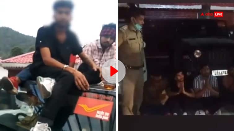 Uttarakhand Police share video of boys who drinking alcohol sitting on Thar at Char Dham Yatra Route केदारनाथ जाने से पहले थार पर बैठकर पी रहे थे शराब, पुलिस ने पकड़ा तो हाथ जोड़कर मांगने लगे माफी
