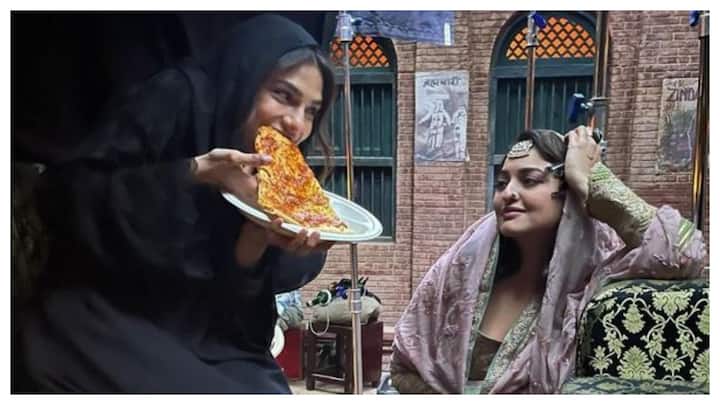 Sanjay Leela Bhansali's niece and 'Heeramandi' actress Sharmin Segal on Monday posted BTS pictures from the set of the opulent musical.