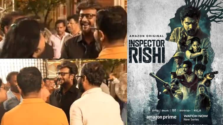 actor rajinikanth congratulates inspector rishi crew video from the sets of vettaiyan Inspector Rishi : இன்ஸ்பெக்டர் ரிஷி படக்குழுவை பாராட்டிய சூப்பர்ஸ்டார் ரஜினிகாந்த்...வேட்டையன் செட்டில் வெளியான வீடியோ