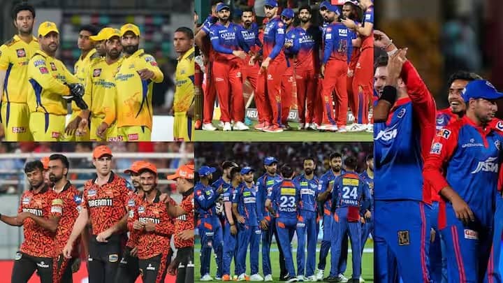 ipl 2024 playoffs race qualification scenario explained battle between 5 teams how can csk rcb dc lsg srh qualify  IPL 2024 Playoffs : 4 दिवस, 5 संघ अन् 2 जागा... प्लेऑफचं समीकरण सोप्या भाषेत 