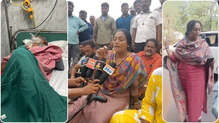 Pulivarthi Nani wife is holding a dharna in Tirupati to arrest those who attacked her husband in Tirupati Pulivarthi Nani Attacked: పులివర్తి నానిపై దాడితో చంద్రగిరిలో టెన్షన్ టెన్షన్- తిరుచానూరు పోలీస్ స్టేషన్‌ ముందు భార్య సుధారెడ్డి ధర్నా