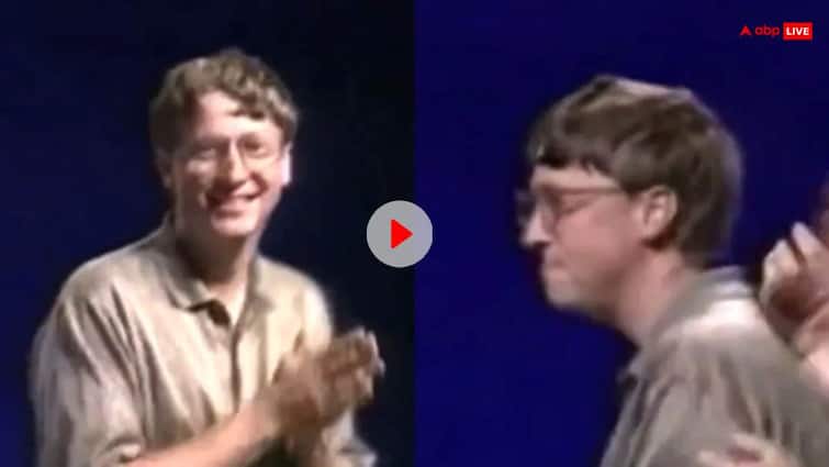 Bill Gates Viral video of dancing with his teammates at Microsoft Windows 95 launch party watch Bill Gates Viral Video: इतनी खुशी! Windows 95 के लॉन्चिंग पर झूम उठे थे बिल गेट्स, सामने आया वीडियो