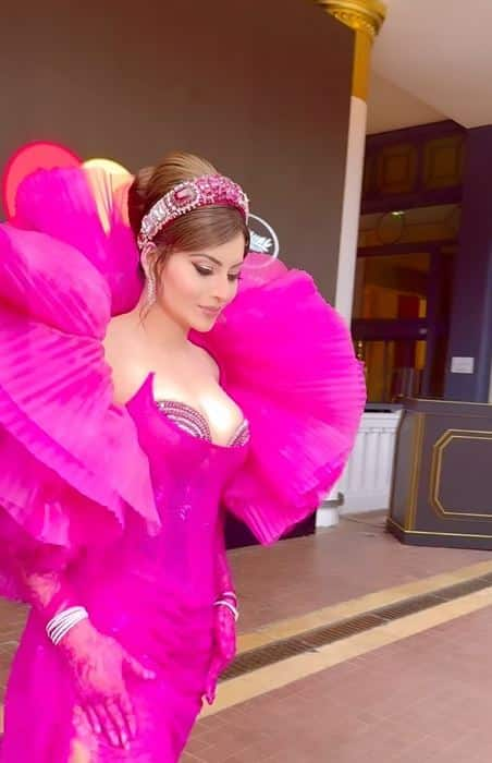 Rautela looked regal in her pink ruffle outfit