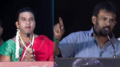 actor cool suresh and director perarasu speech in  Kanni Movie  Audio Launch Cool Suresh:  நீ ஆம்பளையே இல்லை  - என்ன சொன்னார் பேரரசு? மேடையிலேயே கண்கலங்கிய கூல் சுரேஷ்..