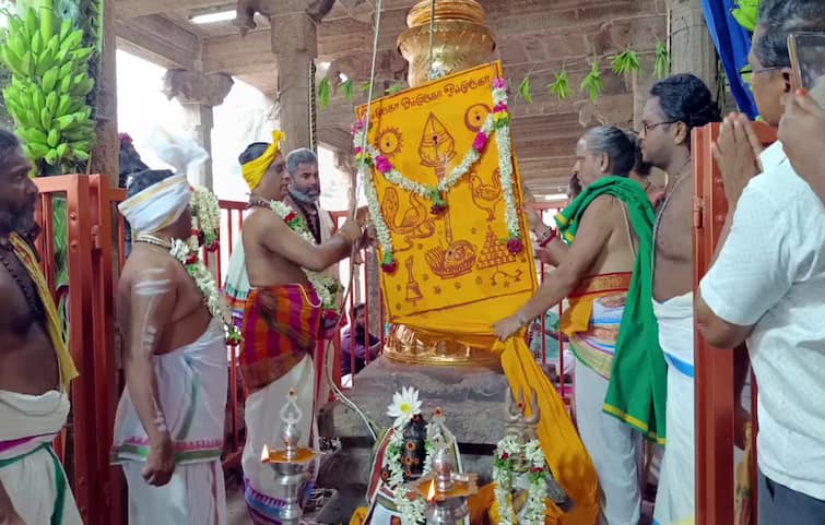 Palani Murugan Temple Vaikasi Visakha Festival started this morning with flag hoisting - TNN Palani Murugan Temple: பழனி முருகன் கோயில் வைகாசி விசாக திருவிழா கொடியேற்றத்துடன் தொடக்கம்