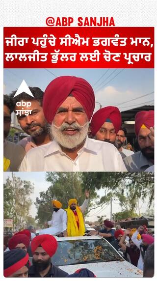 ਜੀਰਾ ਪਹੁੰਚੇ ਸੀਐਮ ਭਗਵੰਤ ਮਾਨ, ਲਾਲਜੀਤ ਭੁੱਲਰ ਲਈ ਕੀਤਾ ਚੋਣ ਪ੍ਰਚਾਰ