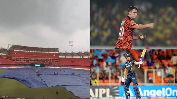 ipl 2024 srh vs gt weather report rain thunderstorm may wash out sunrisers hyderabad vs gujarat titans match Watch: रद्द हो जाएगा SRH vs GT मैच? हैदराबाद में हो रही है झमाझम बारिश, पानी में डूबा मैदान; देखें वीडियो