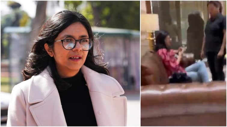 Swati Maliwal Assault Video Released Delhi CM Residence Arvind Kejriwal Bibhav Kumar Video Shows Swati Maliwal Refusing To Leave After 'Assault', AAP MP Says Clip Shared 'Without Context'