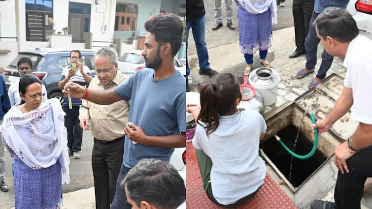 Rajasthan Hot Weather Bhilwara Collector Inspects Water Supply ann भीलवाड़ा कलेक्टर का औचक निरीक्षण, कॉलोनियों में जलापूर्ति का लिया जायजा, करवाया क्लोरिन टेस्ट