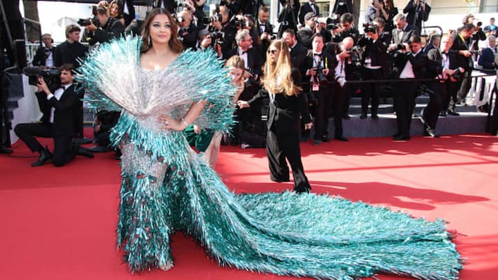 Aishwarya Rai Bachchan went all out in a blue-silver gown at Cannes Day 2 setting the internet talking.