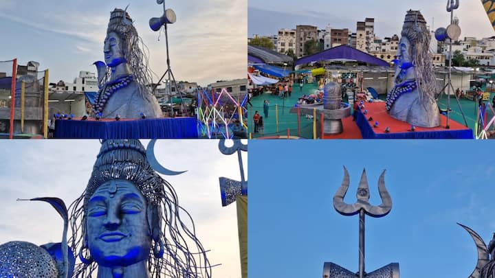 Udaipur Lord Shiva Statue: उदयपुर में ड्रीमलैंड मेला लगा है. इस मेले में लोग खरीदारी और झूलों का लुत्फ लोने के लिए बड़ी संख्या में पहुंच रहे हैं. यहां सात हजार टन वजनी भगवान शिव की प्रतिमा बनाई गई है.