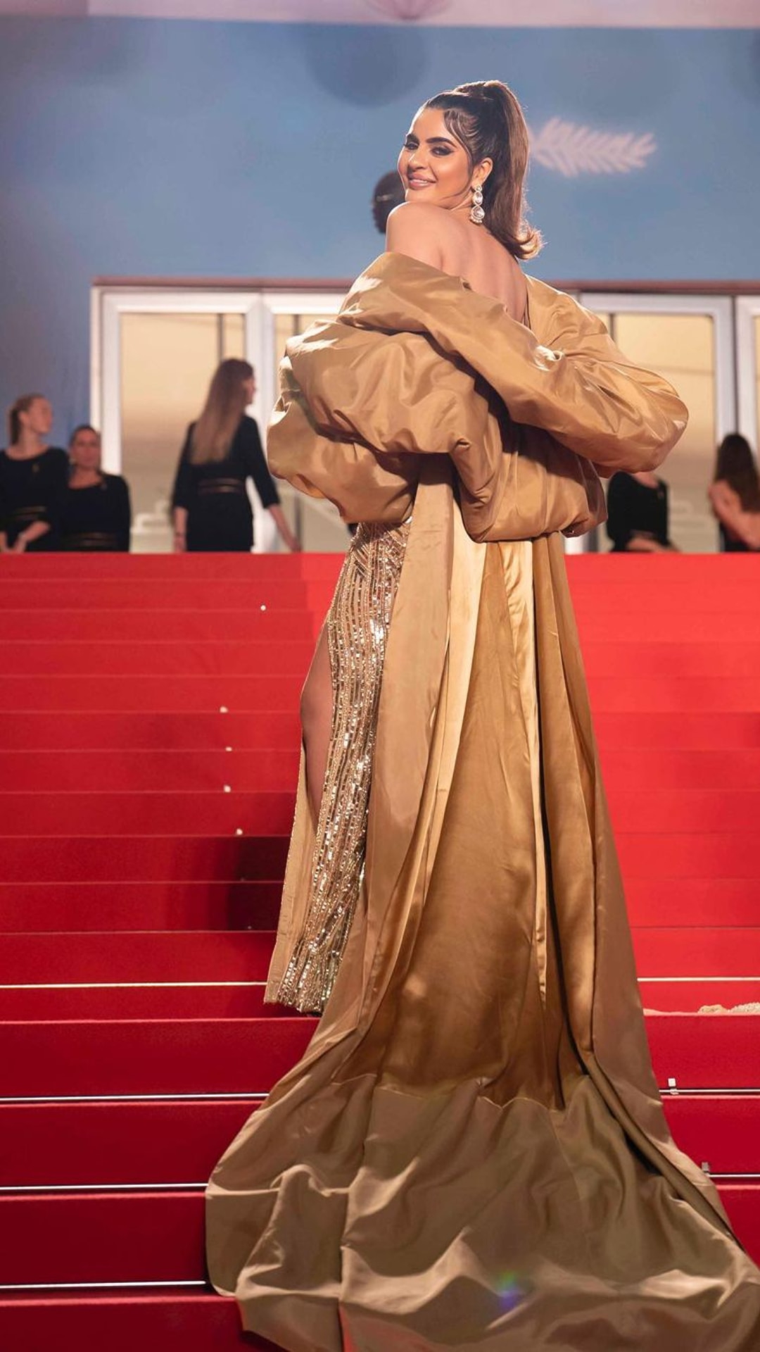 Cannes 2024: Deepti Sadhwani Dazzles In Her Golden Outfit At The Red Carpet